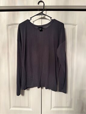 Victoria's Secret Long Sleeve Crewneck Top - Dark Gray